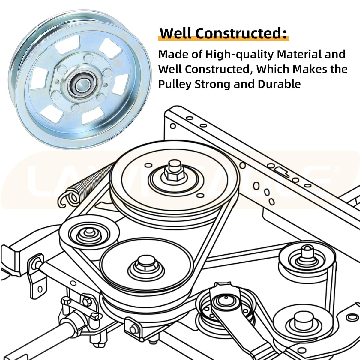 Lawneagle Maverick 60 deck idler ensures smooth drive