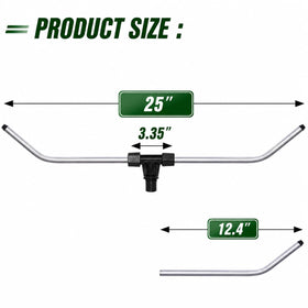 LawnExpert aluminum sprinkler arm resists corrosion for durable outdoor use.
