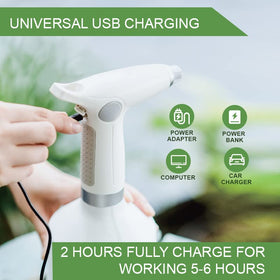 LAWNFUL electric spray bottle adjustable nozzle enables mist mode for gentle plant care.