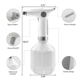 LAWNFUL electric spray bottle ergonomic trigger promotes wrist-friendly, effortless misting.