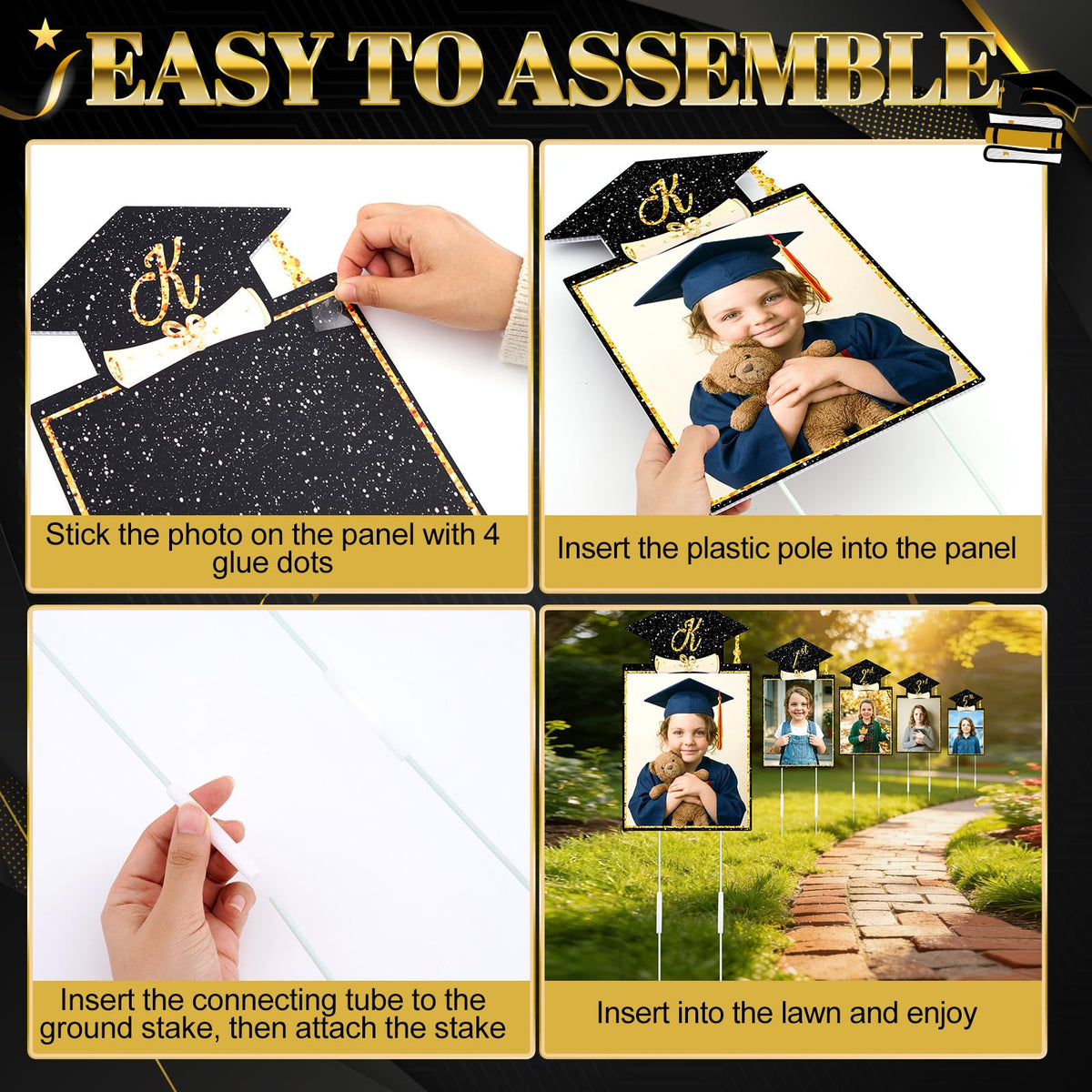 LawnIdyll photo panel 8x14.96 inch for clean graduation display.