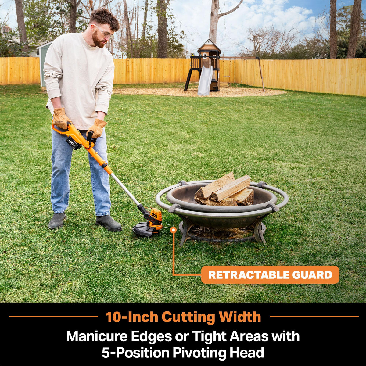 LawnMaster CLGT2410S battery pack for cordless convenience