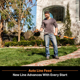 LawnMaster CLGT2412S 12-inch cutting width enables clean edging around borders