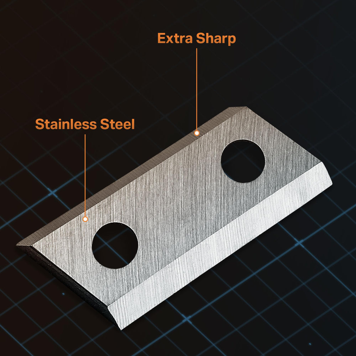 LawnMaster stainless steel blade construction resists rust for durability