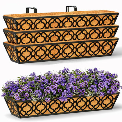 LAWYAMAI railing planter 30-inch top length ready for balcony flowers.