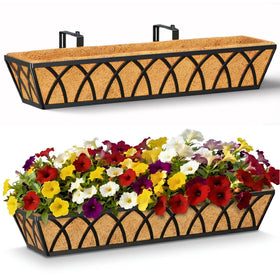 LAWYAMAI railing planter with adjustable brackets secures a balcony garden