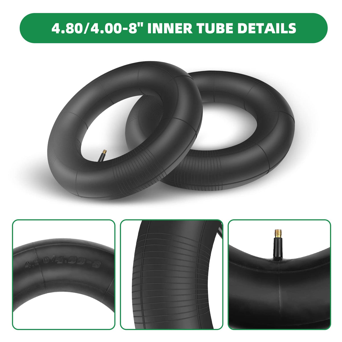 LAXEEM inner tube 4-80-8 on wheel showing installation setup