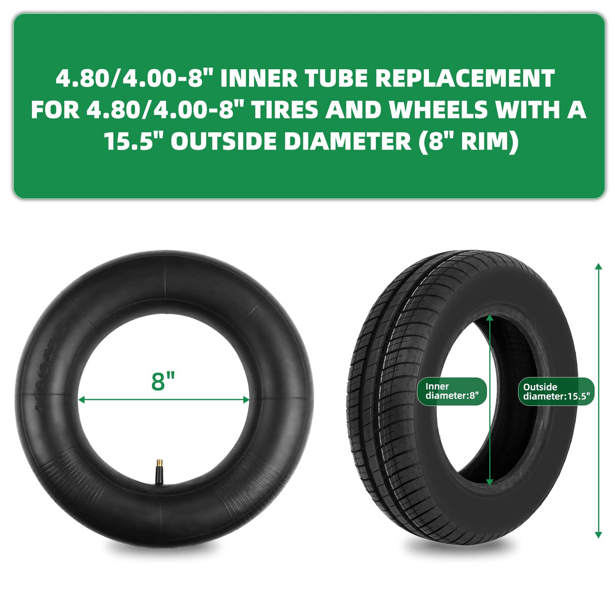 LAXEEM inner tube 4-80-8 valve stem close-up for secure inflation