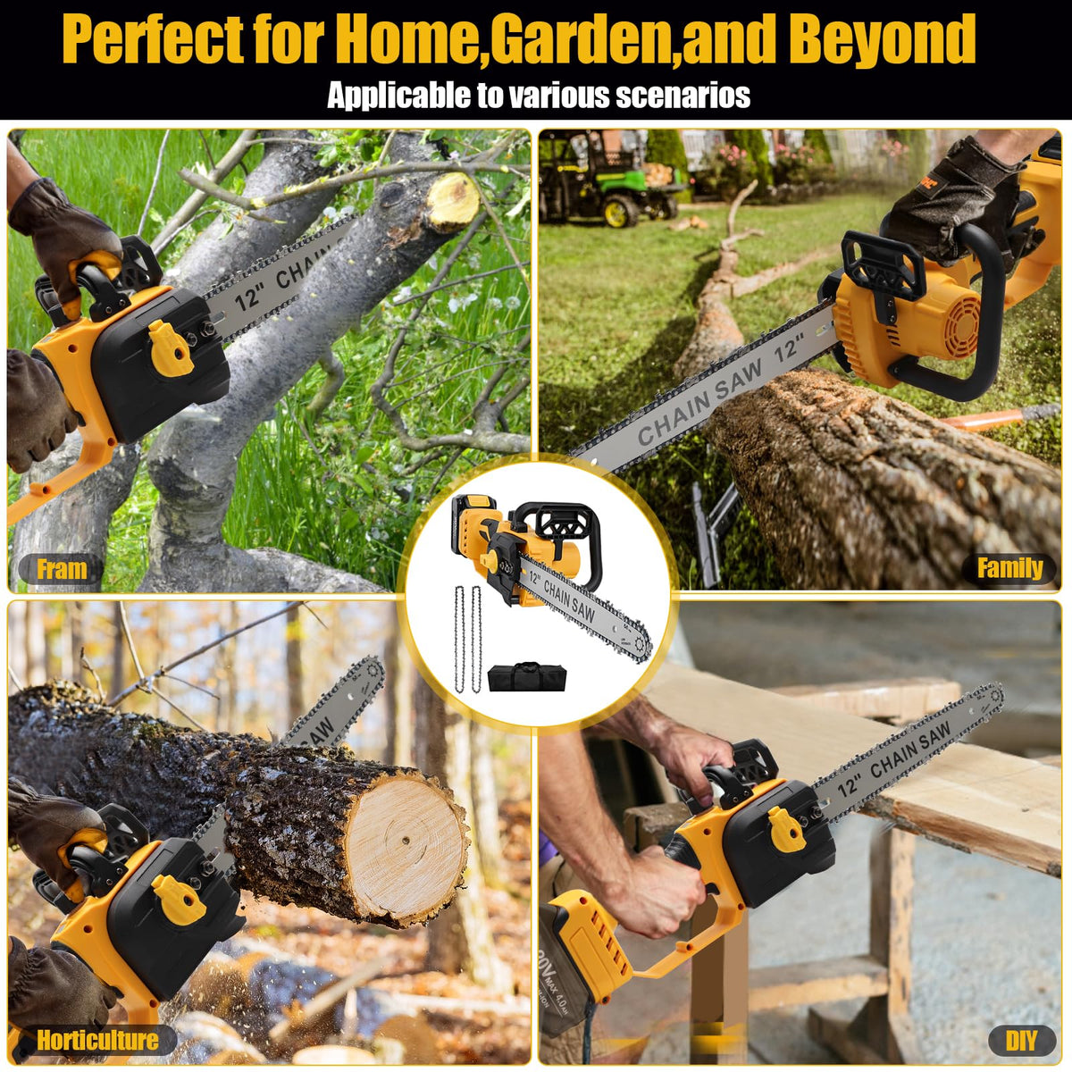 Laxsima outdoor wood cutting action demonstrates everyday use outdoors.