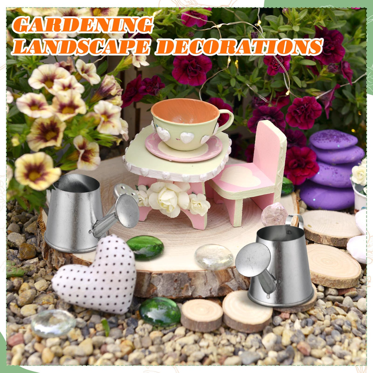 Layhit mini watering can silver gift set for parties and gifts.