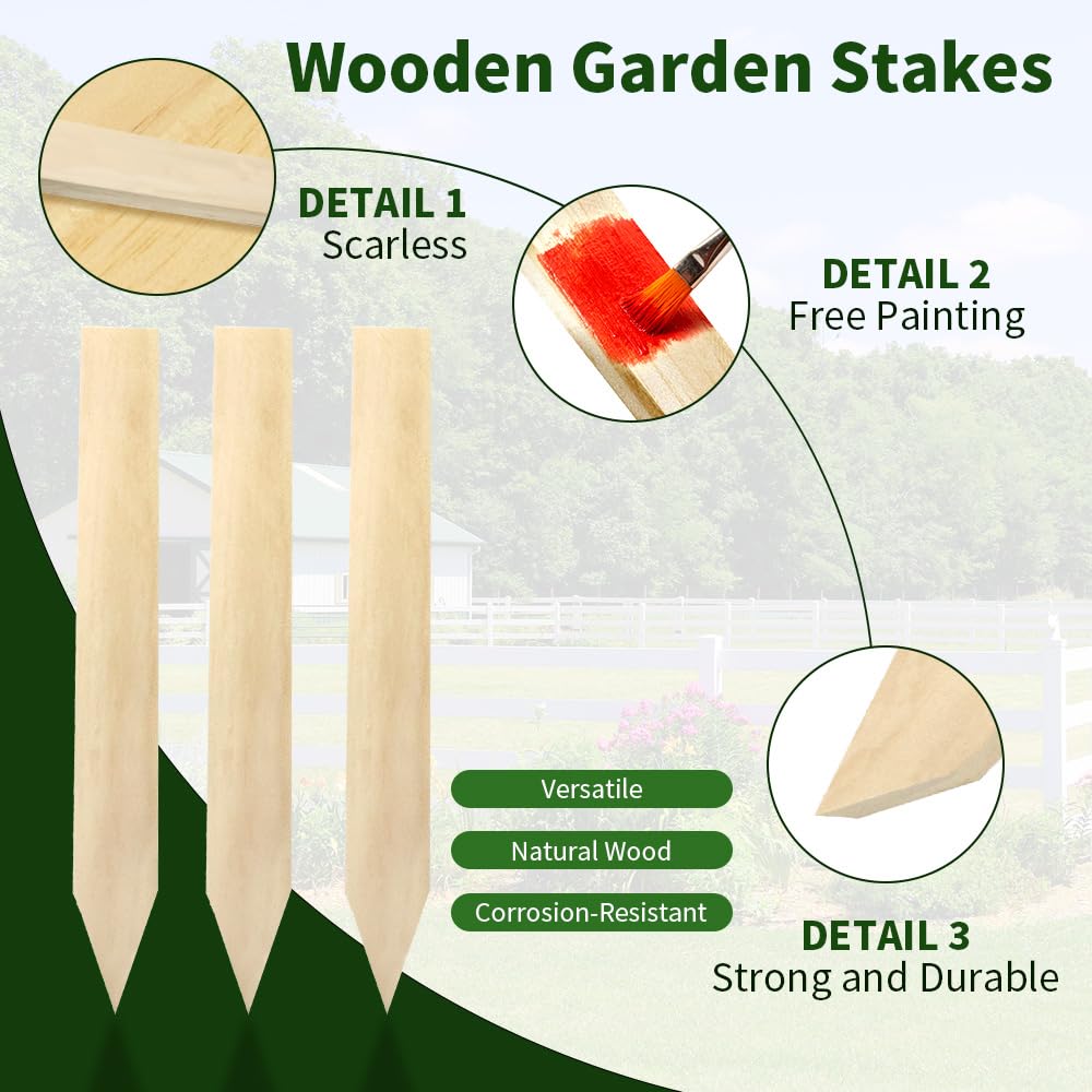 Layrslot pinewood stakes are easy to insert for quick garden setup.