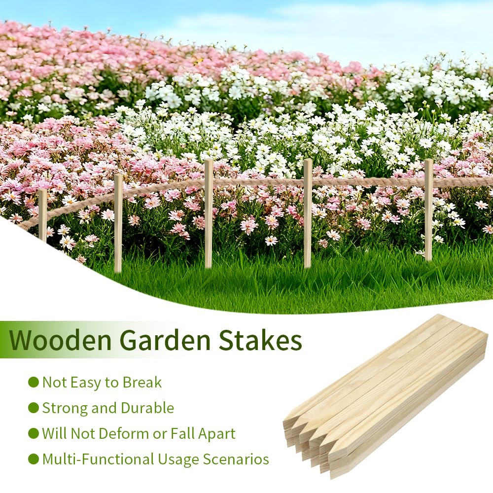 Layrslot wooden stakes suit nurseries, parks, and exhibitions for versatile labeling and support.