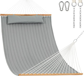 Lazy Daze Hammocks 12ft double hammock with quilted fabric for outdoor lounging.