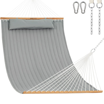 Lazy Daze Hammocks 12ft double hammock with quilted fabric for outdoor lounging.