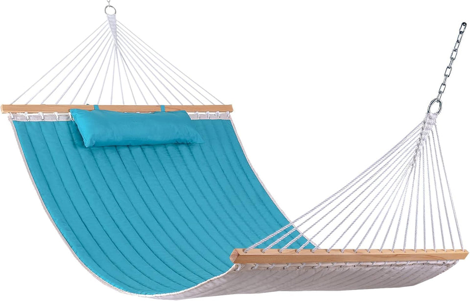 Lazy Daze Hammocks 12 ft blue bed for two, comfortable lounging outdoors.