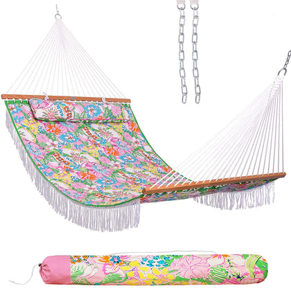 Lazy Daze Hammocks 12ft double-quilted hammock fabric for two, cozy backyard lounging.