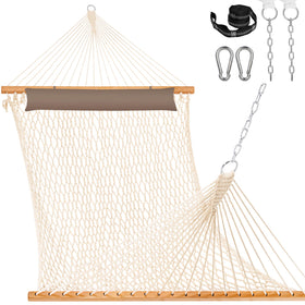 Lazy Daze Hammocks 12ft bed in natural color for cozy two-person lounging.