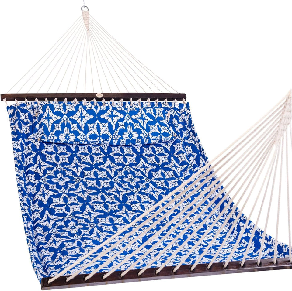 Lazy Daze Hammocks 12ft quilted hammock bed offering two-person comfort outdoors.