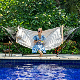Lazy Daze Hammocks 55-inch FSC hardwood spreader bar gives sturdy support