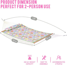 Lazy Daze Hammocks 55-inch hardwood spreader bar provides balanced, sturdy setup.