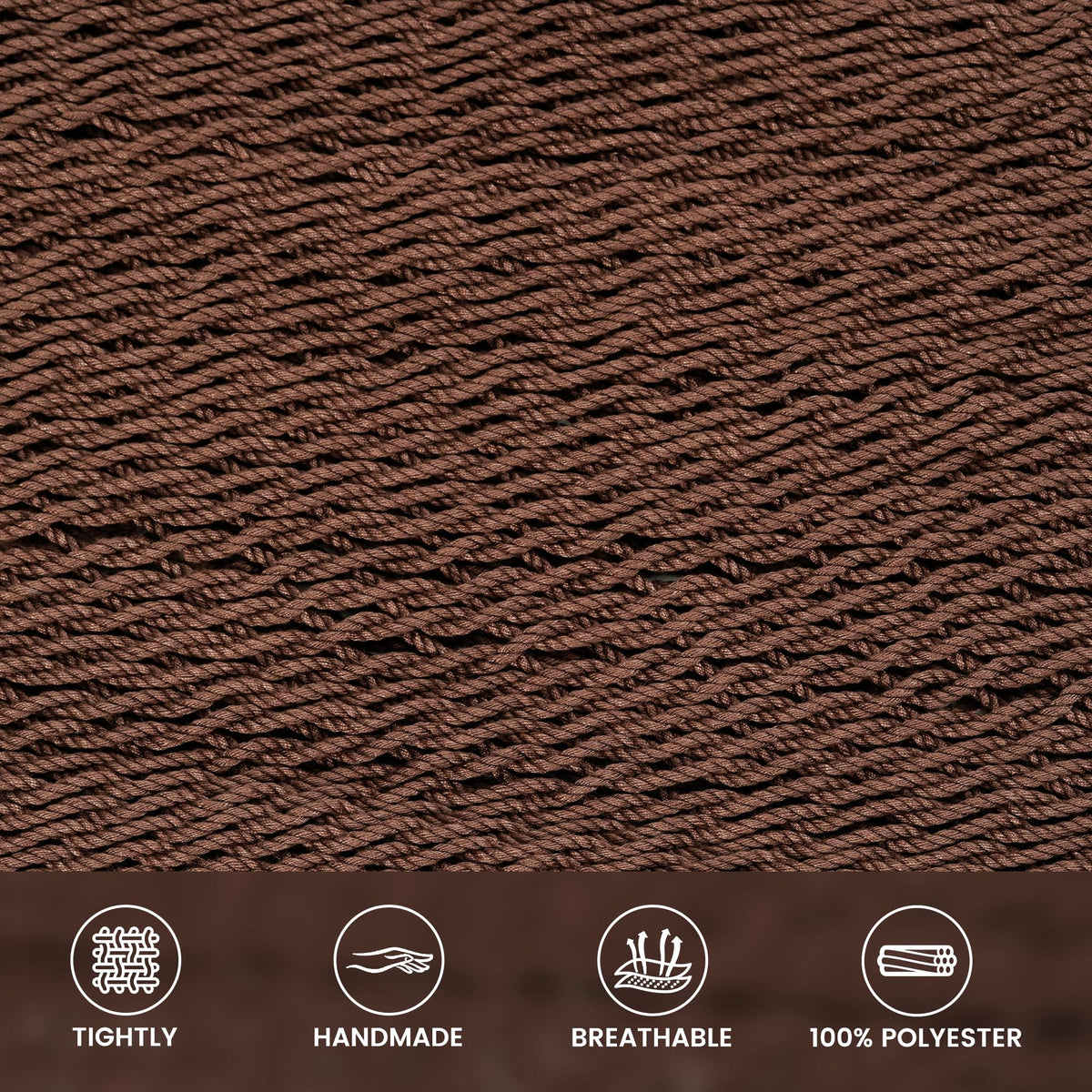 Close-up of Lazy Daze Caribbean rope highlighting tight weave for durability and airflow