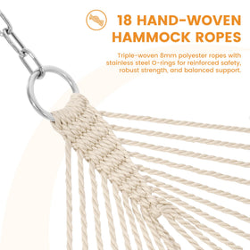 Lazy Daze Hammocks cream color hammock enhances any outdoor space.