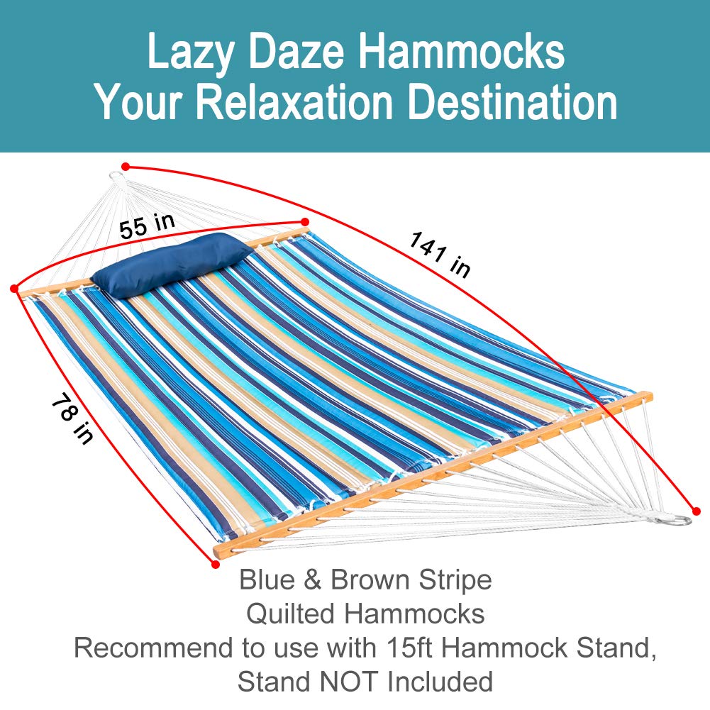Lazy Daze Hammocks detachable pillow adds neck support for relaxed rests