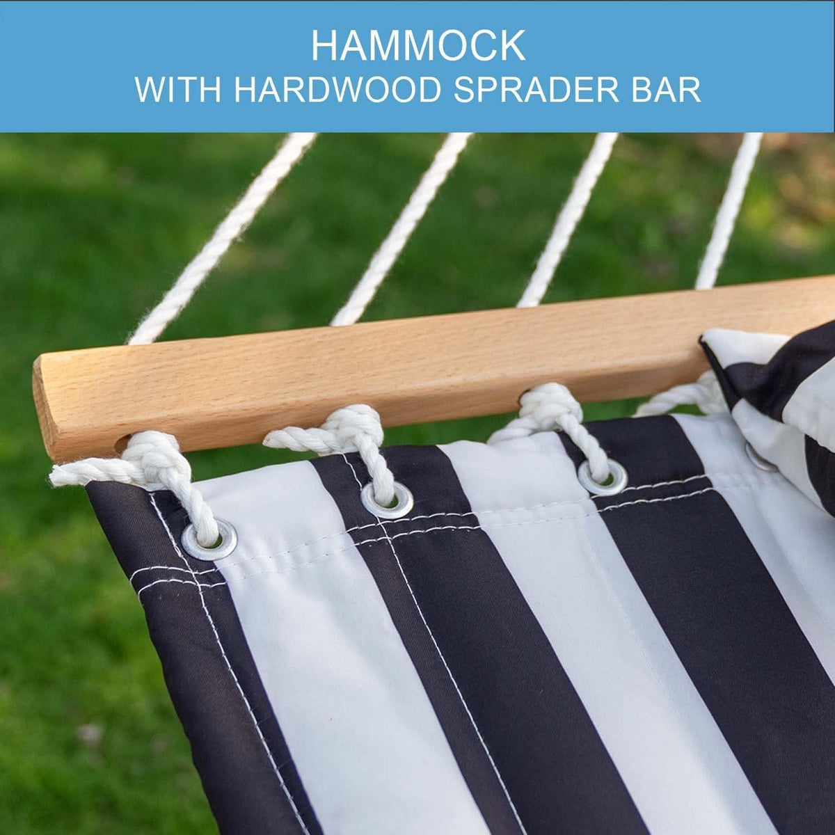 Lazy Daze Hammocks detachable pillow adds head support.