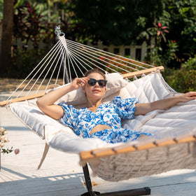 Lazy Daze Hammocks double rope hammock bed ready for two adults to relax