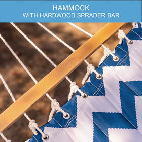 Lazy Daze Hammocks FSC-certified hardwood spreader bar enhances stability and style.