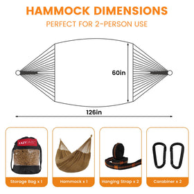 Lazy Daze Hammocks handwoven cotton rope 12 strands ensures durability.