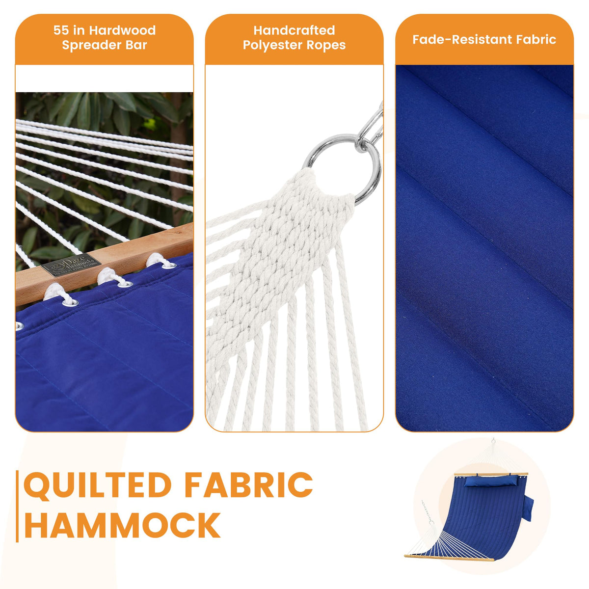 Lazy Daze Hammocks carabiners and straps simplify tree hanging setup.