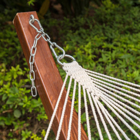 Lazy Daze Hammocks included pillow enhances comfort during lazy afternoons.