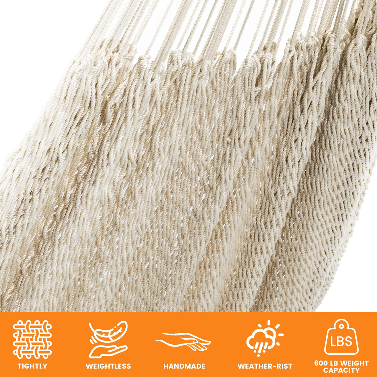 Lazy Daze Hammocks open-weave design for cool breeze during naps