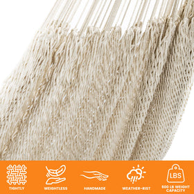 Lazy Daze Hammocks open-weave design for cool breeze during naps