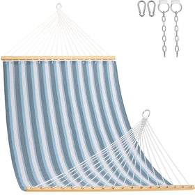 Lazy Daze Hammocks quick dry Textliene blue-white hammock for outdoor lounging and easy cleanup.