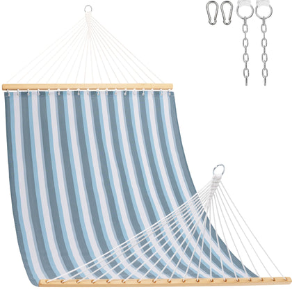 Lazy Daze Hammocks quick dry Textliene blue-white hammock for outdoor lounging and easy cleanup.
