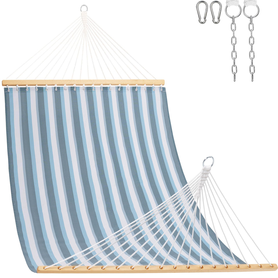 Lazy Daze Hammocks quick dry Textliene blue-white hammock for outdoor lounging and easy cleanup.