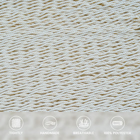 Lazy Daze Hammocks spreader bars in FSC-certified wood enhance elegance.