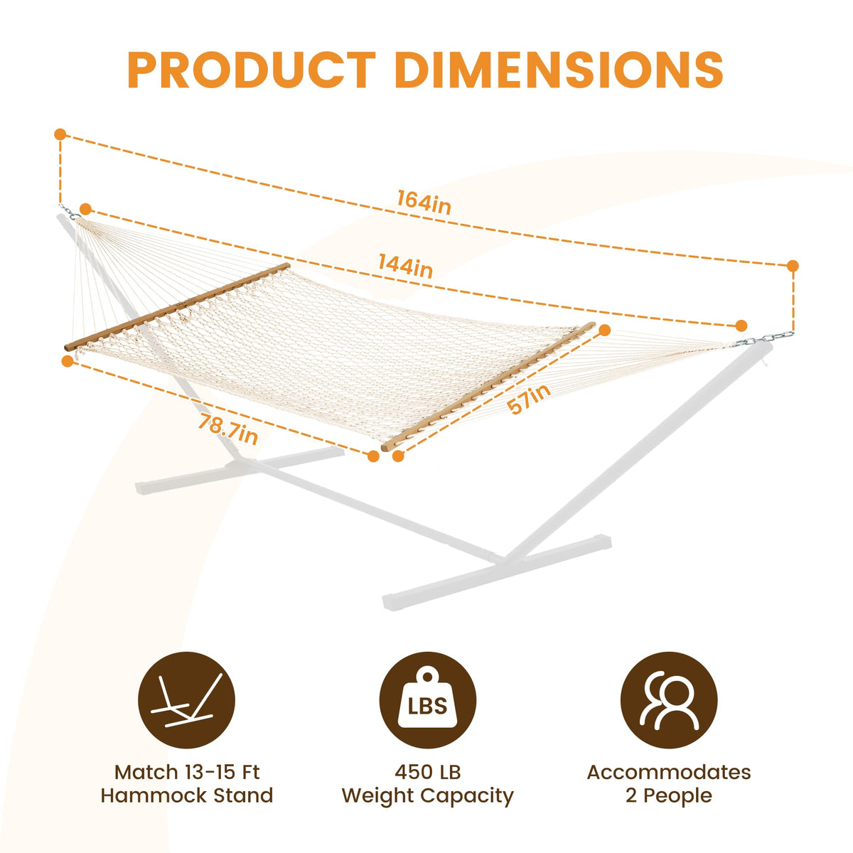 Lazy Daze Hammocks thick cotton rope weave delivers supportive sway and comfort.