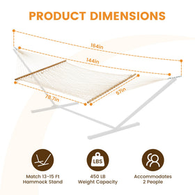 Lazy Daze Hammocks thick cotton rope weave delivers supportive sway and comfort.