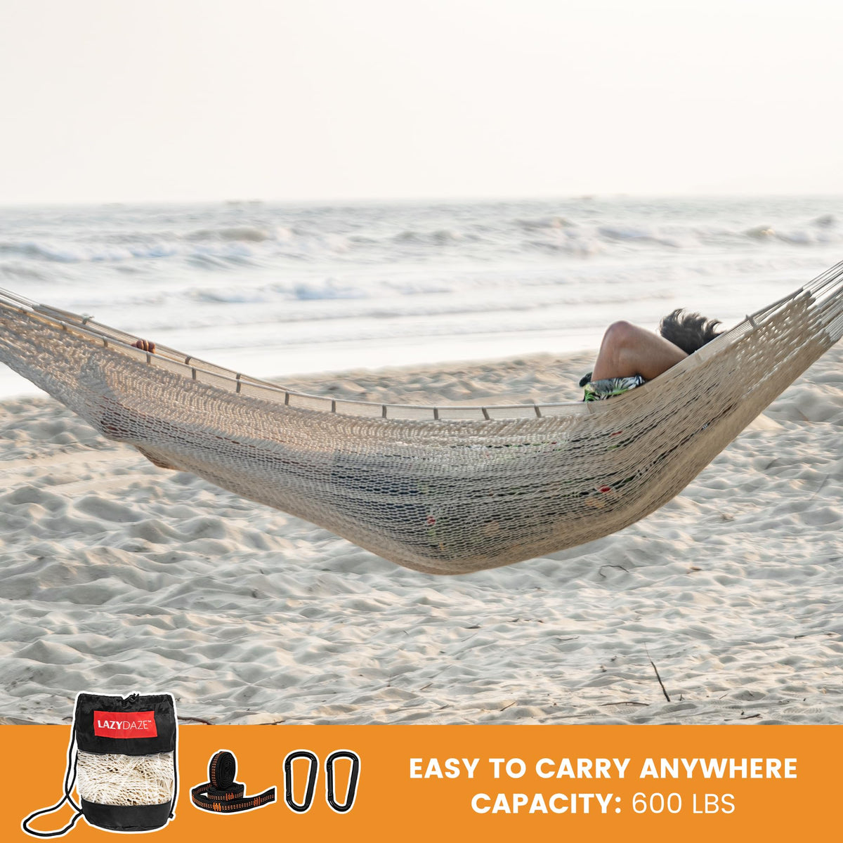 Lazy Daze Hammocks included straps and carabiners for easy setup