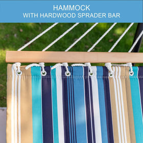 Lazy Daze Hammocks weather-resistant hardware withstands sun and rain for year-round use