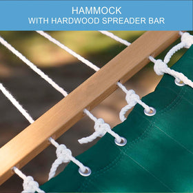 Lazy Daze Hammocks hardwood spreader bar provides stable, stylish support
