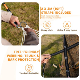 Lazy Daze Hammocks FSC hardwood spreader bar ensures stable setup outdoors.