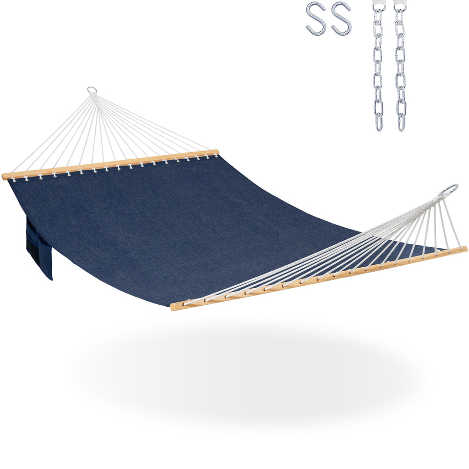 Lazy Daze Hammocks 11 ft double hammock by the pool, all-weather quick-dry comfort.