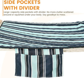 Lazy Daze quilted pad fabric polyester close-up shows durability