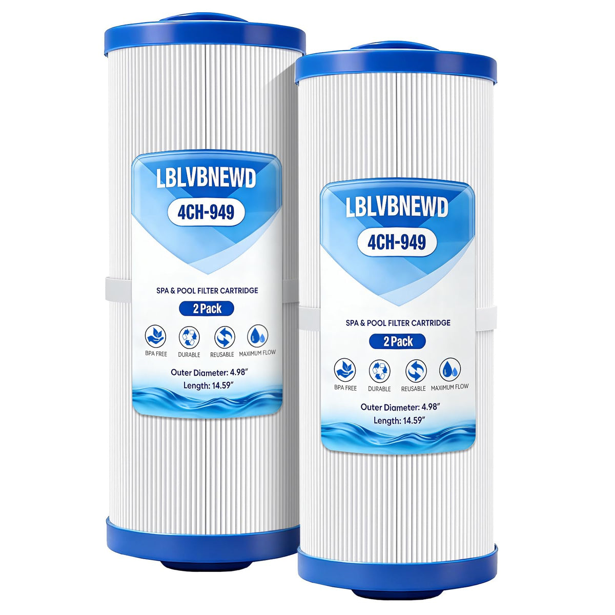 LBLVBNEWD 4CH-949 spa filter top view with easy grip handle for quick replacements