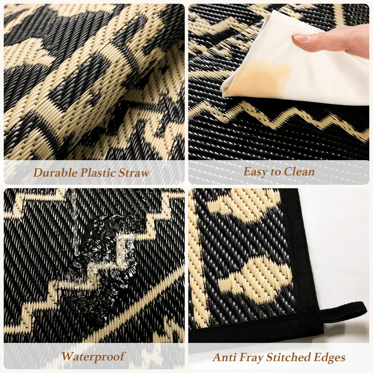 LBRO2M double-sided waterproof rug providing two looks in one