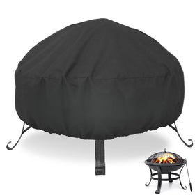 LBTING fire pit cover for 28-inch round pits protects from rain and sun.